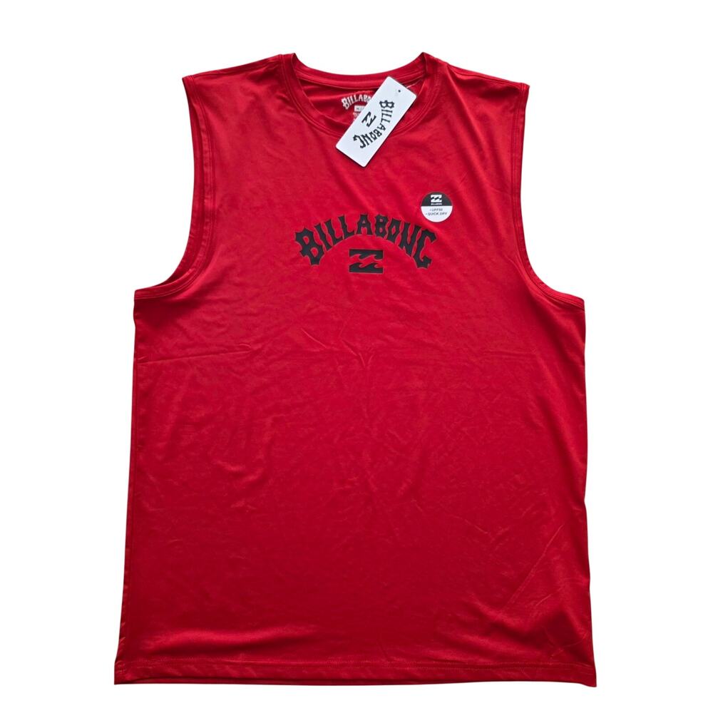 Billabong Arch Sun Tank Red UPF 50+ Quick Dry Sleeveless Shirt NWT M